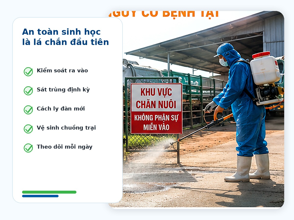 An toàn sinh học là lá chắn đầu tiên trong phòng bệnh